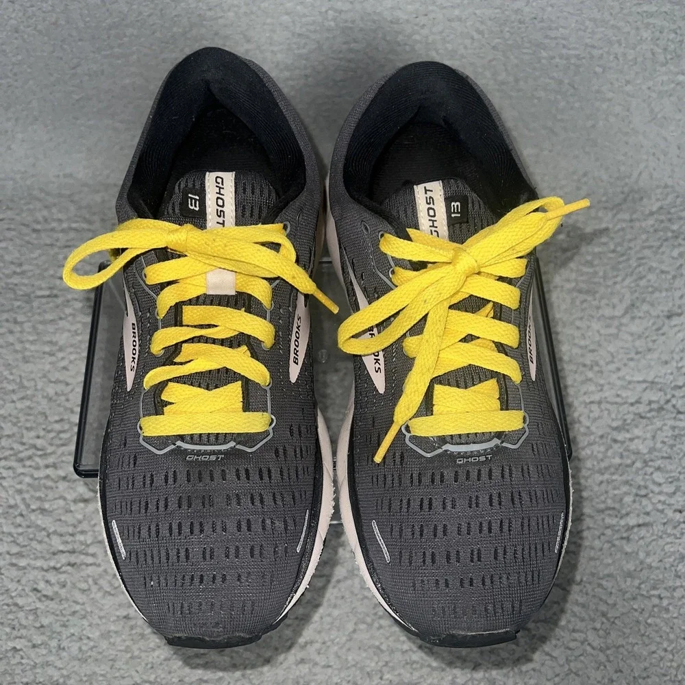 Brooks Ghost 13 Shoes Women's Sz 8.5 Gray/Pink Running Sneakers Lace Up Trainers